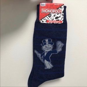 Monopoly Mens Novelty Crew Socks Rich Uncle Pennybags With Cash In Hand New NWT